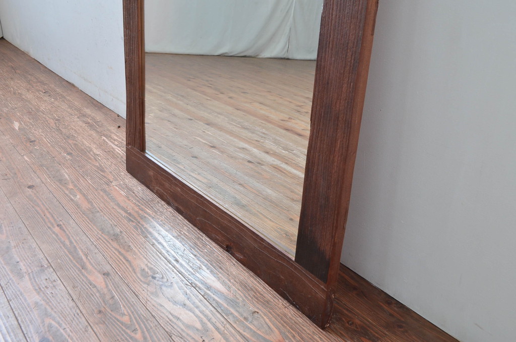 中古　希少な廃番品　ACME Furniture(アクメ ファニチャー)　古材のような風合いが素敵なミラー(姿見、ウォールミラー、壁掛け鏡、店舗什器)(定価約5万円)(R-082589)
