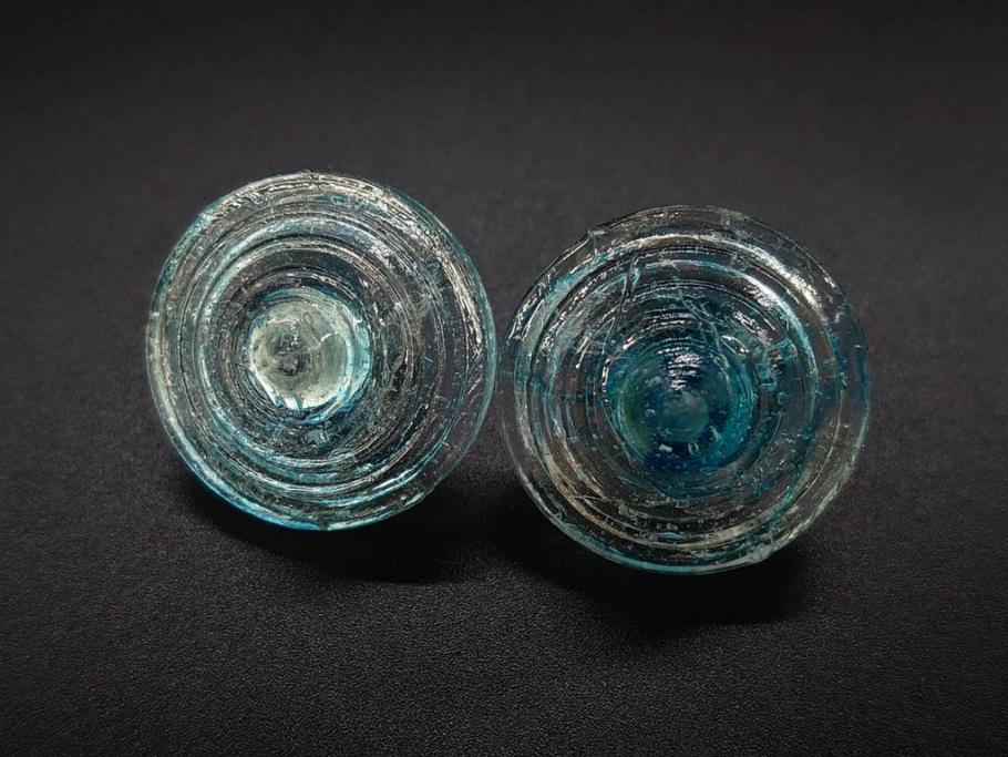 昭和初期　独楽　ガラス　懐かしさが溢れるミニチュアこま21点セット(花型、おもちゃ、玩具、サイコロ、硝子)(R-082895)