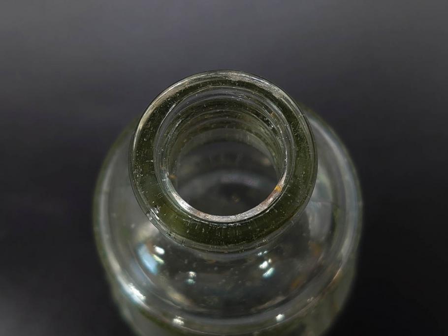 当時物　醤油差し　プレスガラス　時代を重ねた趣あるガラス瓶5点セット(オリンピック、五輪、醤油瓶、しょうゆ差し、調味料入れ、ソース、硝子、和ガラス)(R-082896)