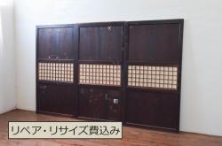 アンティーク建具　時を経た風合いが味わい深い板戸1枚(木製扉)(R-077997)