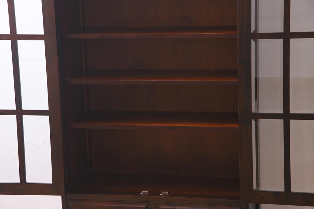 中古　北海道民芸家具　HM114K　洗練された印象の本箱(ブックケース、キャビネット、飾り棚)(定価約25万7千円)(R-038130)