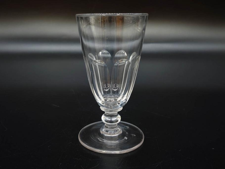 大正〜昭和初期　ガラス　切子　上品な佇まいのグラス10客セット(花、リキュール、ショット、酒器、酒杯、硝子、和ガラス)(R-082899)