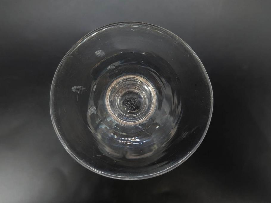 大正〜昭和初期　ガラス　切子　上品な佇まいのグラス10客セット(花、リキュール、ショット、酒器、酒杯、硝子、和ガラス)(R-082899)
