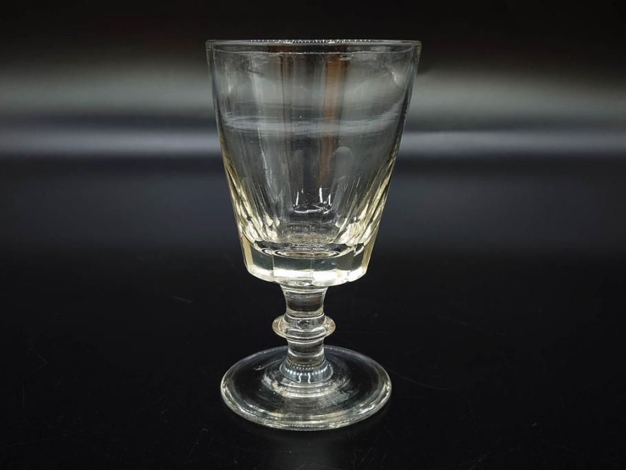 大正〜昭和初期　ガラス　切子　上品な佇まいのグラス10客セット(花、リキュール、ショット、酒器、酒杯、硝子、和ガラス)(R-082899)