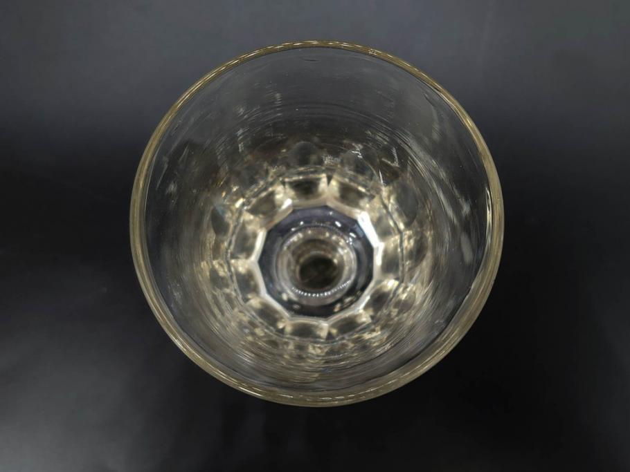大正〜昭和初期　ガラス　切子　上品な佇まいのグラス10客セット(花、リキュール、ショット、酒器、酒杯、硝子、和ガラス)(R-082899)