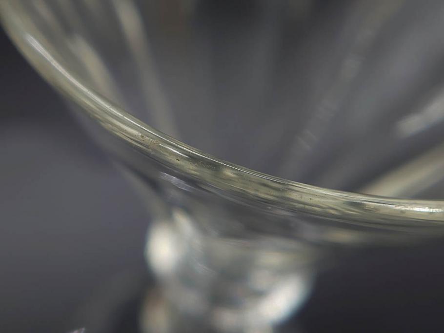 大正〜昭和初期　ガラス　切子　上品な佇まいのグラス10客セット(花、リキュール、ショット、酒器、酒杯、硝子、和ガラス)(R-082899)
