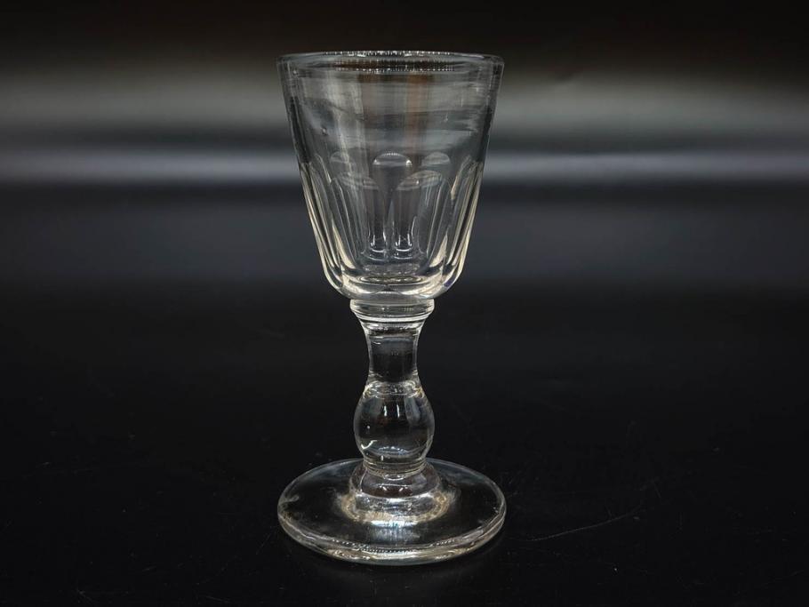 大正〜昭和初期　ガラス　切子　上品な佇まいのグラス10客セット(花、リキュール、ショット、酒器、酒杯、硝子、和ガラス)(R-082899)