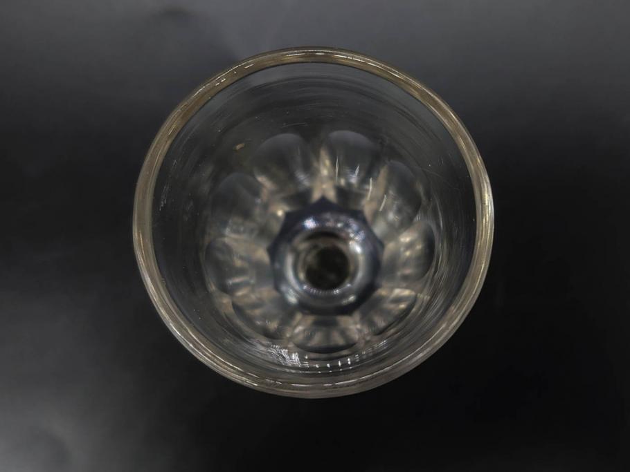 大正〜昭和初期　ガラス　切子　上品な佇まいのグラス10客セット(花、リキュール、ショット、酒器、酒杯、硝子、和ガラス)(R-082899)