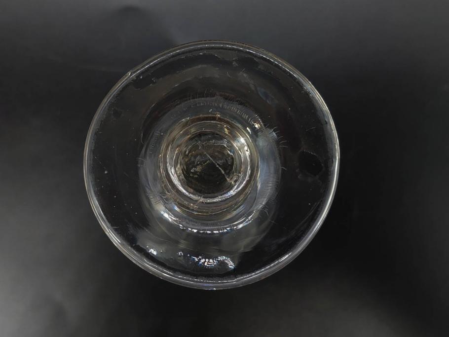 大正〜昭和初期　ガラス　切子　上品な佇まいのグラス10客セット(花、リキュール、ショット、酒器、酒杯、硝子、和ガラス)(R-082899)