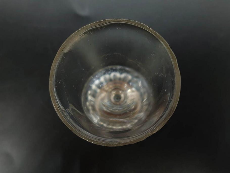 大正〜昭和初期　ガラス　切子　上品な佇まいのグラス10客セット(花、リキュール、ショット、酒器、酒杯、硝子、和ガラス)(R-082899)