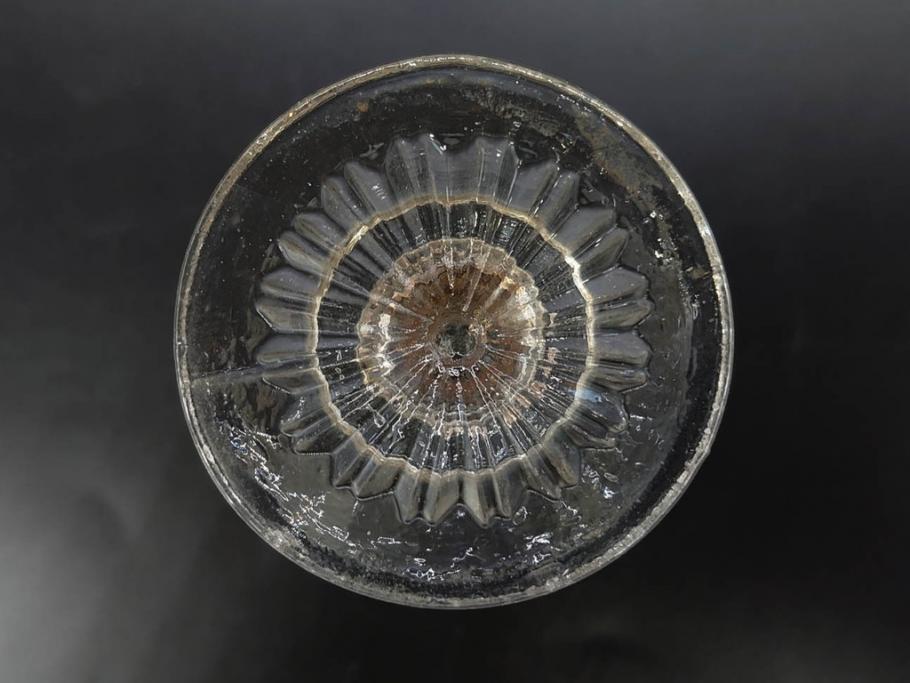 大正〜昭和初期　ガラス　切子　上品な佇まいのグラス10客セット(花、リキュール、ショット、酒器、酒杯、硝子、和ガラス)(R-082899)