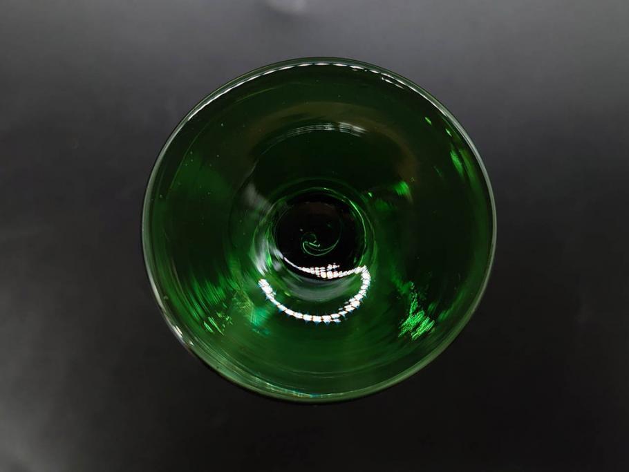 大正〜昭和初期　ガラス　切子　上品な佇まいのグラス10客セット(花、リキュール、ショット、酒器、酒杯、硝子、和ガラス)(R-082899)
