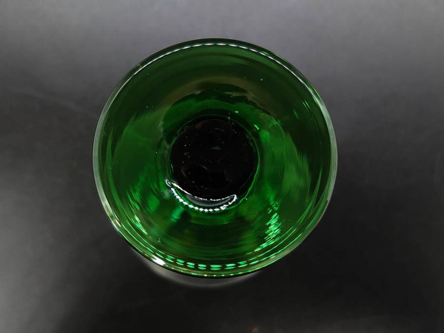大正〜昭和初期　ガラス　切子　上品な佇まいのグラス10客セット(花、リキュール、ショット、酒器、酒杯、硝子、和ガラス)(R-082899)