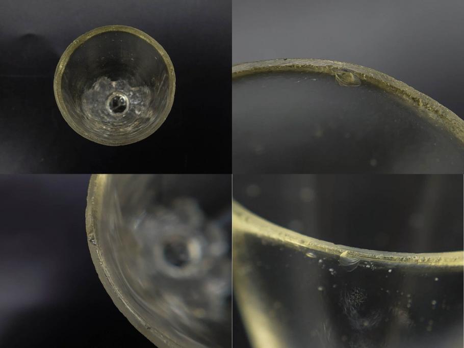 大正〜昭和初期　ガラス　切子　上品な佇まいのグラス10客セット(花、リキュール、ショット、酒器、酒杯、硝子、和ガラス)(R-082899)