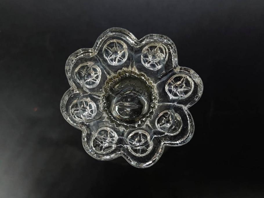 大正〜昭和初期　ガラス　切子　上品な佇まいのグラス10客セット(花、リキュール、ショット、酒器、酒杯、硝子、和ガラス)(R-082899)