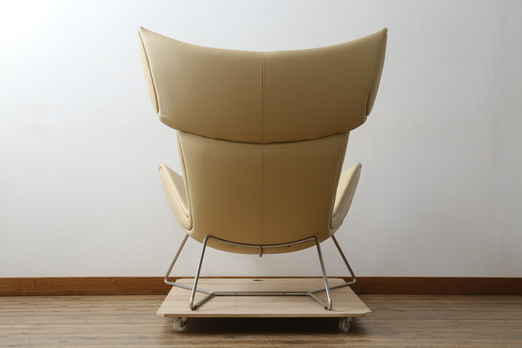 中古　美品　BoConcept(ボーコンセプト)　SQUILLA(スキラ)　インテリアのアクセントになる本革ラウンジチェア(レザー、1Pソファ、一人掛け、1人掛け、椅子、イス、北欧)(R-082840)