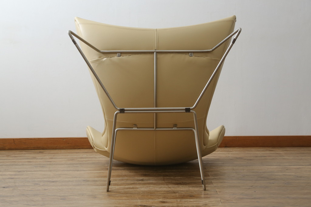 中古　美品　BoConcept(ボーコンセプト)　SQUILLA(スキラ)　インテリアのアクセントになる本革ラウンジチェア(レザー、1Pソファ、一人掛け、1人掛け、椅子、イス、北欧)(R-082840)