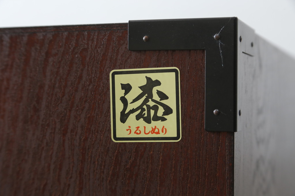 中古　美品!!　欅産業　仙台民芸箪笥(仙台箪笥)　漆塗り　品のある佇まいが美しい衣装箪笥(引き出し、収納箪笥、和たんす、整理箪笥)(R-082848)