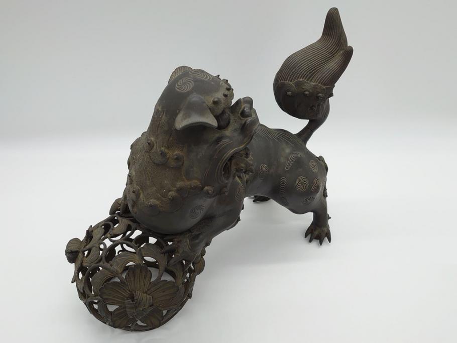 香炉 獅子 獅子香炉 金属製 金属香炉 銅製? 真鍮? 仏具 香炉 獅子 獅子香炉 金属製 金属香炉 銅製? 真鍮? 仏具