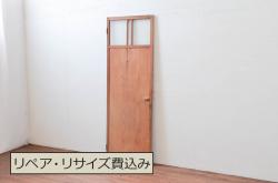 アンティーク建具　どこか懐かしさを感じる幅狭板戸扉1枚(ドア、木製扉)(R-076255)