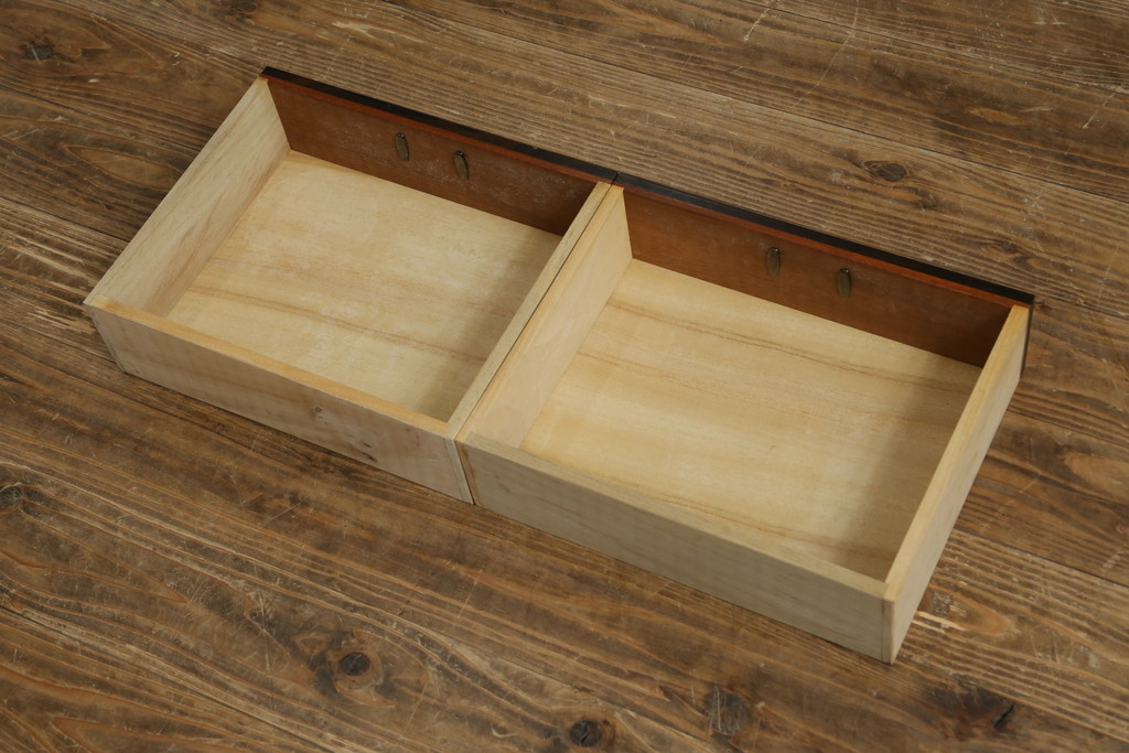 中古　美品　高級品!!　伝統工芸　箱根細工(寄木細工)　麻の葉文様が美しい茶棚(茶箪笥、茶タンス、収納棚、飾り棚、戸棚、サイドボード)(定価推定約60万円)(R-082852)