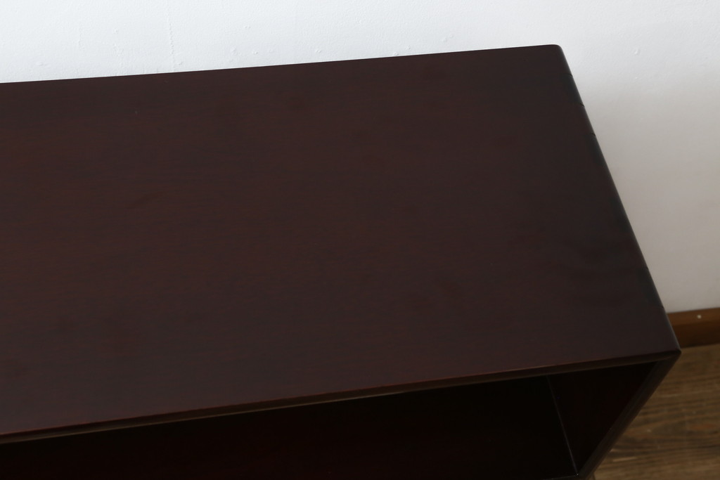 中古　美品　高級品!!　伝統工芸　箱根細工(寄木細工)　麻の葉文様が美しい茶棚(茶箪笥、茶タンス、収納棚、飾り棚、戸棚、サイドボード)(定価推定約60万円)(R-082852)