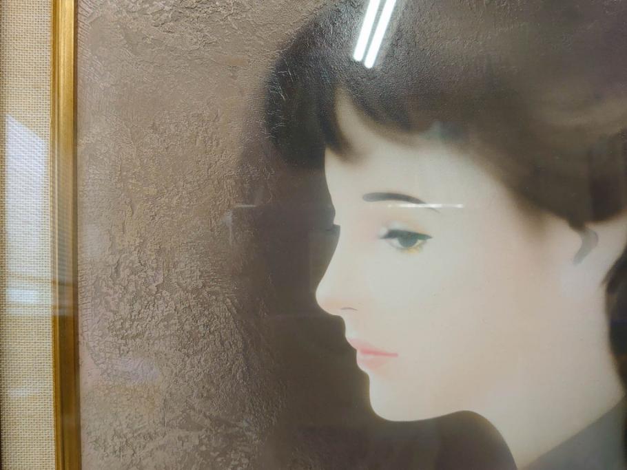 真作　中原脩　「少女」　F6(6号)　絵画(油彩、油絵、人物画、サイン入り、額装、外箱付)(R-082920)