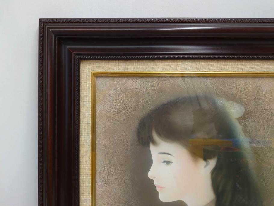 真作　中原脩　「少女」　F6(6号)　絵画(油彩、油絵、人物画、サイン入り、額装、外箱付)(R-082920)