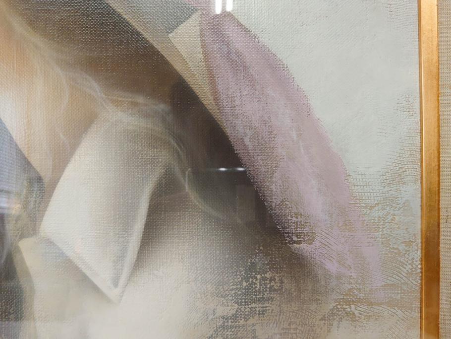 真作　中原脩　「帽子の女」　F8(8号)　絵画(油彩、油絵、人物画、美人画、サイン入り、額装、外箱付)(R-082921)