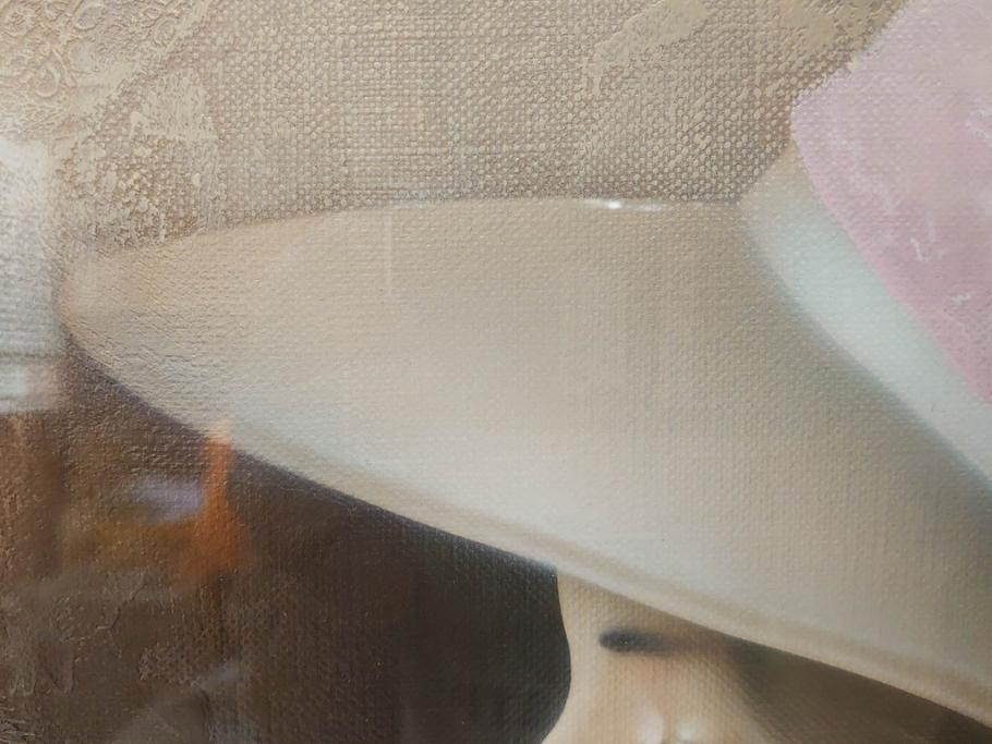 真作　中原脩　「帽子の女」　F8(8号)　絵画(油彩、油絵、人物画、美人画、サイン入り、額装、外箱付)(R-082921)