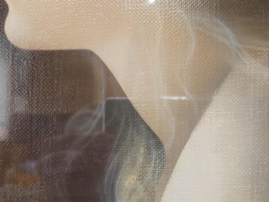 真作　中原脩　「帽子の女」　F8(8号)　絵画(油彩、油絵、人物画、美人画、サイン入り、額装、外箱付)(R-082921)