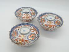 江戸後期〜幕末　伊万里　染付　山水図　約11cm　3.6寸　繊細な絵付けが食卓のアクセントになる小皿5枚セット(和皿、深皿、和食器、三寸六分)(R-072479)