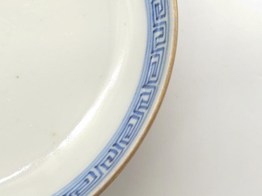 明治期　伊万里焼　色絵染付　蓋茶碗3客(角冨、角富、和食器)(R-062053)