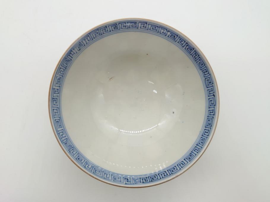 明治期　伊万里焼　色絵染付　蓋茶碗3客(角冨、角富、和食器)(R-062053)