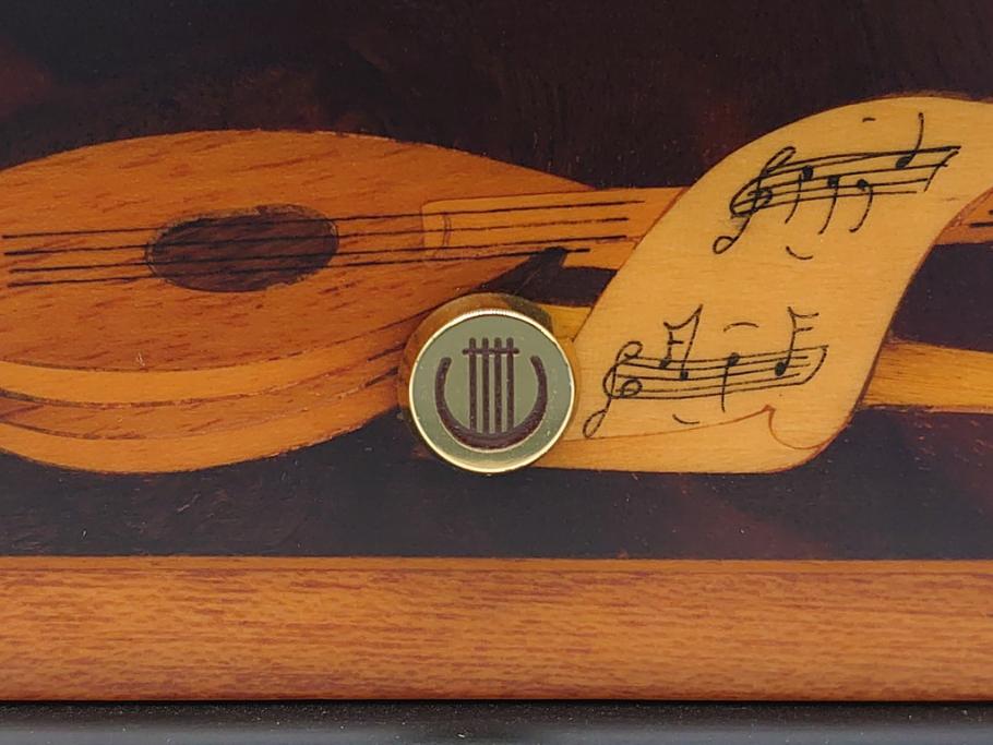 スイス製　REUGE MUSIC　ベートーベン　3曲72弁(CH3/72)　上品な楽器と花の象嵌細工が見事なリュージュ社のオルゴール(象嵌)(R-062054)