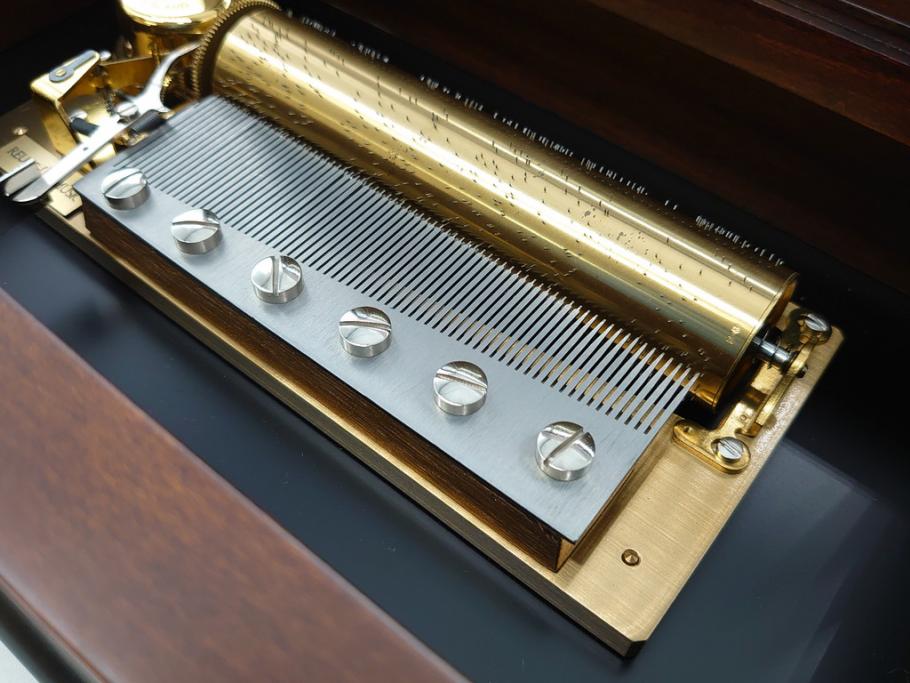 スイス製　REUGE MUSIC　ベートーベン　3曲72弁(CH3/72)　上品な楽器と花の象嵌細工が見事なリュージュ社のオルゴール(象嵌)(R-062054)