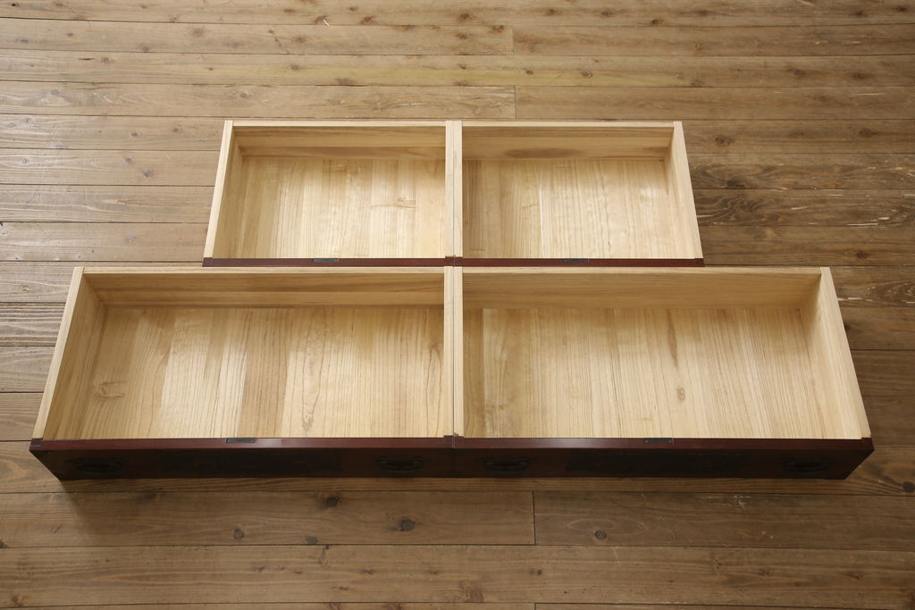 中古　美品　二本松工藝館　田中家具　重厚感ある佇まいが魅力的な収納箪笥(衣装箪笥、和タンス、整理箪笥、引き出し、チェスト)(R-062066)