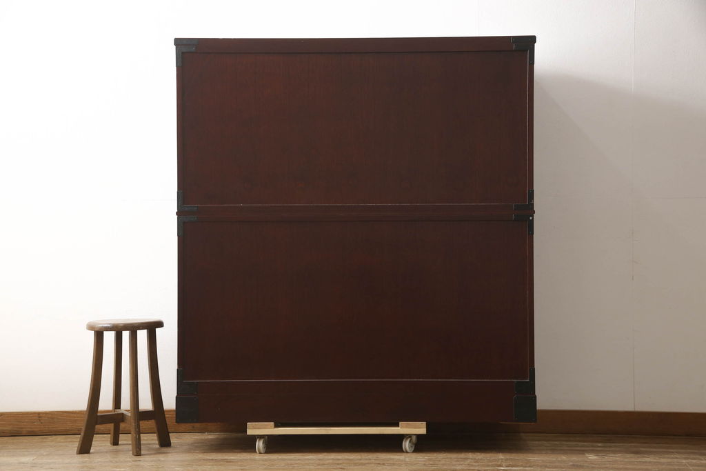 中古　美品　二本松工藝館　田中家具　重厚感ある佇まいが魅力的な収納箪笥(衣装箪笥、和タンス、整理箪笥、引き出し、チェスト)(R-062066)