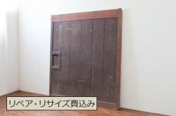 アンティーク建具　整然と並んだ格子が美しい筬欄間1枚(オサランマ、明り取り)(R-056473)