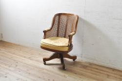 中古　美品　DREXEL HERITAGE JAPAN(ドレクセルヘリテイジジャパン)　Cameo Classics(キャメオクラシックス)　エレガントで格調高い雰囲気漂うデスクチェア(回転チェア、回転椅子、アームチェア、イス、椅子)(R-074232)