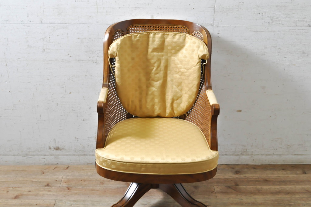 中古　美品　DREXEL HERITAGE JAPAN(ドレクセルヘリテイジジャパン)　Cameo Classics(キャメオクラシックス)　エレガントで格調高い雰囲気漂うデスクチェア(回転チェア、回転椅子、アームチェア、イス、椅子)(R-074232)