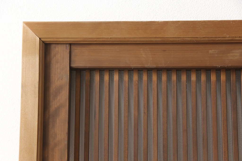 アンティーク建具　上質な和を演出してくれる格子戸リメイク衝立て(パーテーション、つい立て)(R-057482)