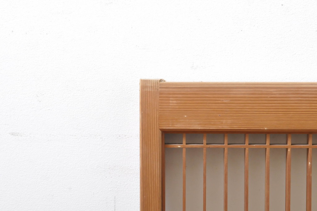アンティーク建具　上質な和の空間を演出する片面ガラス書院戸4枚セット(引き戸、ガラス戸、ガラス窓)(R-069171)