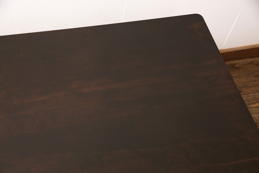 中古　北海道民芸家具　希少な絶版品!　滑らかな木肌が上品な印象を醸し出す高座卓ダイニングセット(ダイニングテーブル、4人掛け、ダイニングチェア4脚、板座チェア、食卓)(R-051680)