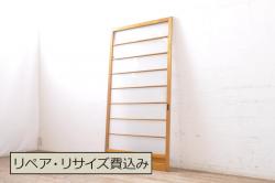 アンティーク建具　高級品!!　鏡板　欅(ケヤキ)材　ダイヤガラス入り　玉杢が素敵な漆塗りのガラス帯戸3枚セット(引き戸、板戸、ガラス戸)(R-071011)