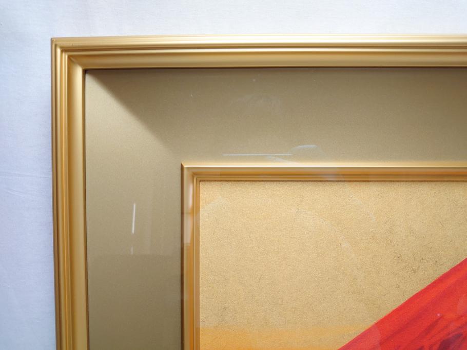 福王寺法林 文化勲章 赤富士 P10号サイズ程度 絵画(共箱付き、共