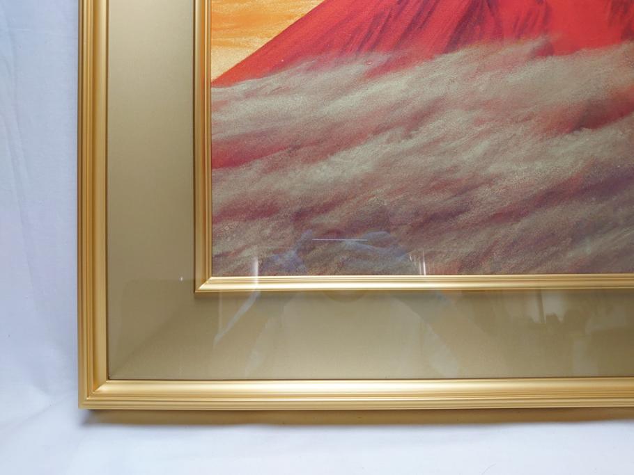 福王寺法林、【寒月富士】、希少な額装用画集より、新品額装付