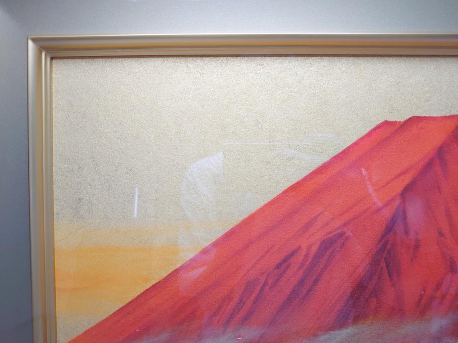 福王寺法林 文化勲章 赤富士 P10号サイズ程度 絵画(共箱付き、共