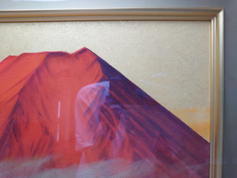 福王寺法林 文化勲章 赤富士 P10号サイズ程度 絵画(共箱付き、共