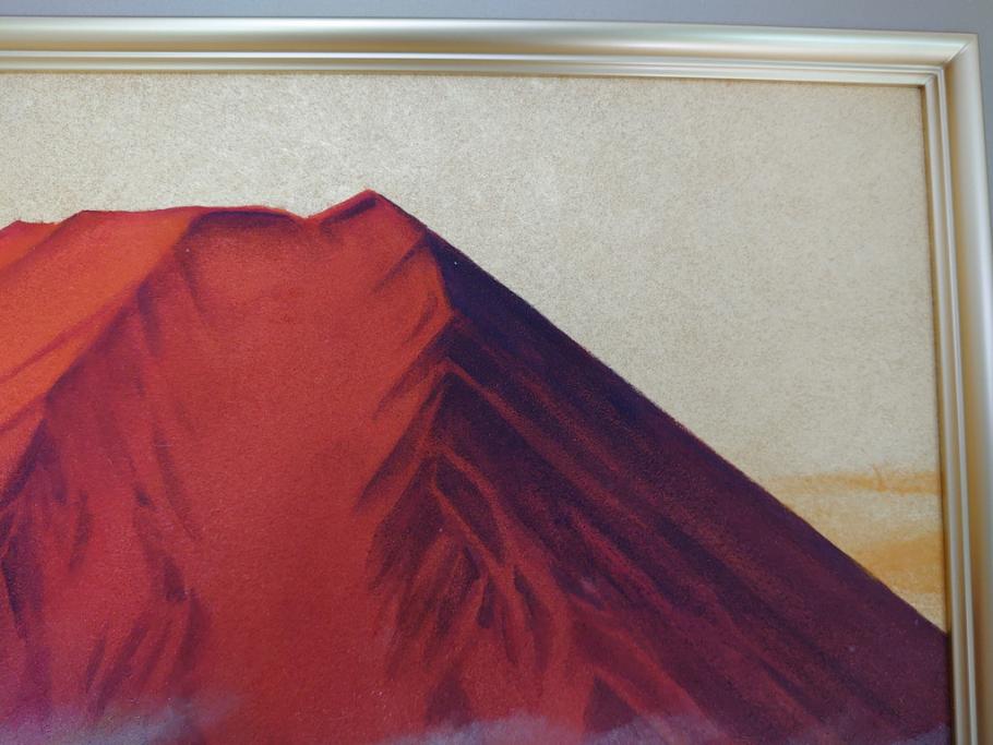 福王寺法林 文化勲章 赤富士 P10号サイズ程度 絵画(共箱付き、共